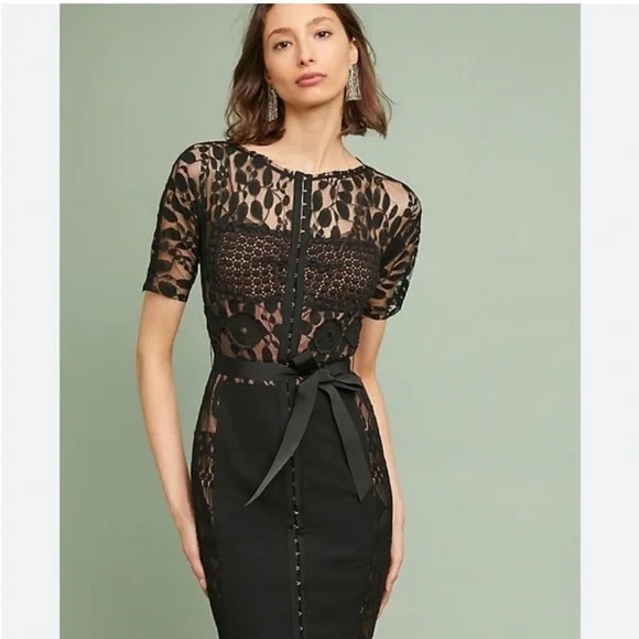 Anthropologie Dresses Anthropologie Black Lace Corset Dress